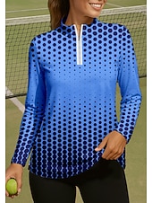 economico Camicia Donna-Per donna Geometrico Sfumatura Puois Maglietta Maglietta sportiva Polo da golf Maglia da tennis Manica Lunga Cerniera Floreale UPF50+ Resistente ai Raggi UV Alta elasticità Traspirante Pallavolo