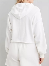 baratos Moletons e Sweatshirts Texturizados-Mulheres Casaco com capuz Manter Quente Confortável Patchwork Moda Tecido Para Noite Final de semana Pullover Padrão Com Capuz Normal Manga Longa agasalhos Preto Cinzento Claro Vermelho Rosa Outono