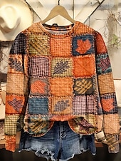 abordables Animaux Tops-Femmes Sweat-shirts Graphique Animal Occasionnel manche longue Col ras du cou Hauts Réguliers Rue Tenue Quotidienne Occasionnel Imprimé Jaune Bleu Violet Orange Vert Automne Hiver