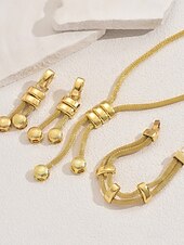 levne Dámský náhrdelník-Dámská sada šperků ze zlaté síťoviny - moderní geometrický náhrdelník, náramek a visací náušnice pro elegantní večírky, formální události a dárky