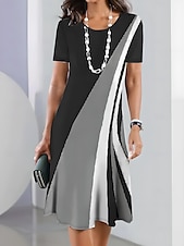 cheap Art&amp;Design Dress-Women&#039;s Mini Dress T Shirt Dress Tee Dress Sundress Shift Dress A Line Dress Vacation Casual Beach Party Daily Tea Party Regular Fit Ombre Graphic Short Sleeve Crew Neck Black Pink Sky Blue Dark Blue