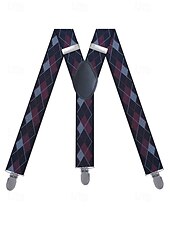 preiswerte Krawatten &amp;amp; Fliegen für Herren-Hosenträger zum Anklipsen mit Argyle-Muster für Herren – klassische, verstellbare, elastische Hosenträger für Hochzeiten, formelle Anlässe und Vintage-Outfits