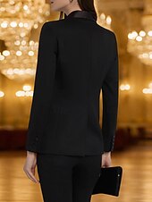 abordables Costumes-pantalons pour maman-Combinaison / Tailleur-Pantalon Robe de Mère de Mariée  Élégant Col de chemise Longueur cheville Chiffon Extensible manche longue avec Boutons Couleur Unie 2025