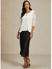 Недорогие Пиджаки и костюмы-Женский кружевной жакет-блейзер из сетки, элегантный, с рукавами длиной 3/4, круглым вырезом, обычные топы для свадьбы, гостей, работы, повседневной носки, кружева белого цвета, весна-осень