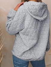 economico Felpe e Sweatshirt Texturizzati-Per donna Felpa con cappuccio Semplice Streetwear Casual Comodo Manica Lunga Con Cappuccio Top Regolari Streetwear Ferie Uscire Nero Bianco Grigio Autunno