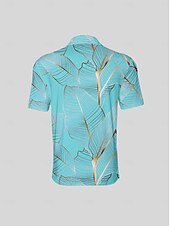 tanie Pánské golfové oblečení-Męskie Koszulka polo Niebieski Krótki rękaw Top Strój golfowy Ubrania Stroje Noś odzież