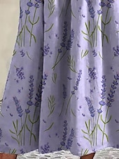cheap Print Floral Dresses-Women's Midi Dress Casual Dress Summer Dress Fashion Modern Daily Beach Weekend Regular Fit Flower Half Sleeve Crew Neck Black Purple Green Spring Fall