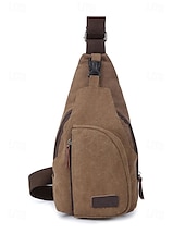 economico Borselli da uomo-Zaino a tracolla in tela da uomo con più scomparti, borsa a tracolla vintage per escursioni all&#039;aperto, viaggi e uso quotidiano casual