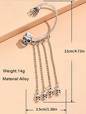 cheap Halloween Accessories-Women&#039;s Halloween Skeleton Skull Drop Earrings Set – Gothic Punk Ear Cuffs with Dangling Chains for Costume Party &amp; Cosplay