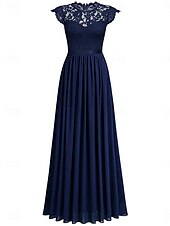 ieftine Rochii din chiffon-Pentru femei Rochie Lunga Rochie Maxi Rochie de dantela Rochie de Cocktail Rochie pentru invitata de nunta Șifon Elegant Modă Modern În aer liber Petrecere cu cocktail Fit regulat Simplu Manșon scurt