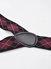 preiswerte Krawatten &amp;amp; Fliegen für Herren-Hosenträger zum Anklipsen mit Argyle-Muster für Herren – klassische, verstellbare, elastische Hosenträger für Hochzeiten, formelle Anlässe und Vintage-Outfits