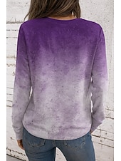 halpa Taide ja muotoilu huiput-Naisten Puserot Painettu Kuvitettu Perhonen Vapaa-aika Pitkähihainen Tiukka pyöreä kaula-aukko Pyöreä kaula-aukko Tavalliset topit Kausaliteetti Katu Arkikäyttö Purppura Kevät Syksy Talvi