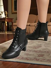 economico anni 1930-stivaletti alla caviglia stringati bianchi in stile edoardiano vittoriano da donna - stivaletti brogue vintage in pelle con tacco medio anni &#039;90, scarpe eleganti retrò per tea party, cosplay,