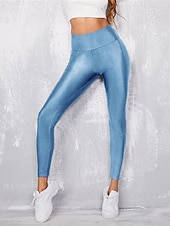 billiga Enkla Leggings-Dam Shorts Damasker Streetwear Ledigt Fullängd Hög midja Slät Elastisk midja Mateial som andas Elastisk Semester Gata Dagliga kläder Rödbrun Kamel Vin Svart Vår Höst Normal