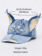 abordables Accesorios de Halloween-Gorra de béisbol vaquera desgastada para mujer con orejas de gato: sombrero vintage para disfraz de Halloween, estilo lindo y vanguardista para fiestas, cosplay y festivales.