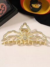 cheap Halloween Accessories-Women’s Halloween Spider Hair Claw Clip – Alloy Gothic Hair Accessory with Creepy Spider Design for Costume Parties, Cosplay and Festive Occasions