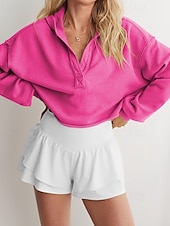 baratos Moletons e Sweatshirts Texturizados-Mulheres Casaco com capuz Manter Quente Confortável Patchwork Moda Tecido Para Noite Final de semana Pullover Padrão Com Capuz Normal Manga Longa agasalhos Preto Cinzento Claro Vermelho Rosa Outono