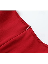preiswerte Ausgefallene Kleider-Damen Minikleid Boho-Kleid Westernkleid Mode Klassisch Modern Outdoor Ferien Ausgehen Normale Passform Einfach Langarm V Ausschnitt Rote Sommer