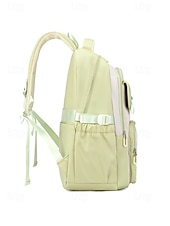 זול תיקי גב לילדים ונוער-תרמיל גב קל משקל ועמיד למים לילדה עם כיס קדמי שקוף וסיכת ארנב חמודה - תיק נסיעות חמוד לבית הספר, לקולג' ולטיולי סוף שבוע