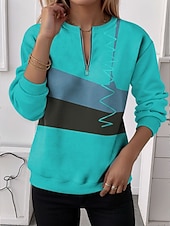 كنزة بسحاب ربع للنساء مزخرفة بخطوط هندسية عفوي بأكمام طويلة برقبة عادية قميص عادي للشارع طباعة نصفية صفراء وردية حمراء زرقاء صيف خريف شتاء رخيصةأون قمصان مخططة وهندسية-كنزة بسحاب ربع للنساء مزخرفة بخطوط هندسية عفوي بأكمام طويلة برقبة عادية قميص عادي للشارع طباعة نصفية صفراء وردية حمراء زرقاء صيف خريف شتاء