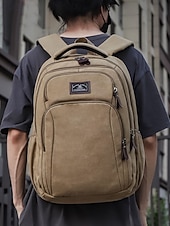 tanie Plecaki studenckie-męski plecak na laptopa – wodoodporna torba płócienna z wieloma przegrodami, trwała konstrukcja do szkoły, podróży i codziennego użytku