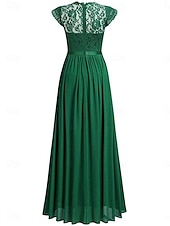 ieftine Rochii din chiffon-Pentru femei Rochie Lunga Rochie Maxi Rochie de dantela Rochie de Cocktail Rochie pentru invitata de nunta Șifon Elegant Modă Modern În aer liber Petrecere cu cocktail Fit regulat Simplu Manșon scurt