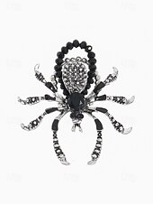 お買い得  ハロウィンアクセサリー-女性用ハロウィンスパイダージュエリーセット - ゴシックビーズチョーカー、調節可能なブレスレットとステートメントリング、コスチュームパーティー、コスプレ、不気味な夜のお出かけに最適な合金ラインストーンデザイン