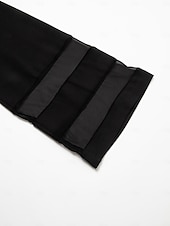 billiga Tvådelade set-Dam Vardaglig stil Chiffong Huvudstad Enfärgad / vanlig färg Dagliga kläder Datum Utekväll Illusion ärm Svart Vit Marinblå Crewneck Ren färg Ledig Långärmad Elegant Ledigt vardag Rund hals Vår