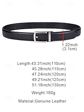 abordables Ceintures pour hommes-Ceinture en cuir véritable pour homme avec boucle à cliquet automatique – Ceinture classique ajustable pour le travail, le bureau et le quotidien