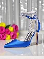economico cocktail-Scarpe con tacco a spillo da donna in raso viola con punta affilata e cinturino alla caviglia con strass - scarpe eleganti con tacco alto glamour per signore, ideali per cocktail party ed eventi