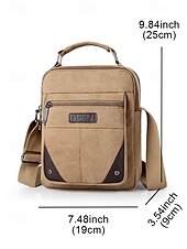 economico Borselli da uomo-Borsa a tracolla da uomo in tela resistente all&#039;acqua con design antigraffio, borsa a tracolla casual in stile vintage per esterni, viaggi e uso quotidiano
