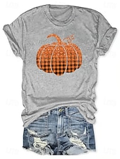 abordables Hauts d&amp;#39;Halloween-Halloween Femmes T-shirt Graphique Halloween ancien Élégant Classique Manche Courte Col ras du cou Col rond Hauts Réguliers Quotidien Week-end Imprimé Noir Blanche Jaune Rose Claire Rouge Été Automne