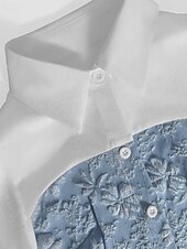 economico Top Floreali-Per donna Camicia Blusa Fiore Elegante Moderno Manica Lunga Colletto a Camicia Top Regolari Ferie Uscire Patchwork Stampato Azzurro cielo Autunno