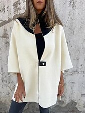 preiswerte Trenchcoats-Damen Mantel Freizeitjacke Warm Bequem Patchwork Reißverschluss Mode Modern Lässig Farbblock Ausgehen Wochenende Reisverschluss Regulär Stehkragen Normale Passform Dreiviertelarm Oberbekleidung