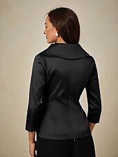 preiswerte Hosenanzüge für Mama-Zweiteilig Brautmutterkleid Elegant V Ausschnitt Knöchellänge Taft Dreiviertelarm mit Schärpe / Band Schleife(n) 2025