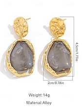 olcso Női fülbevaló-női szabálytalan alakú, gyantás csepp alakú fülbevalók – texturált aranyötvözetből készült, mutatós ékszerek partikra, esküvőkre és hétköznapi, sikkes viseletre