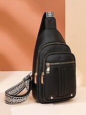 levne Tašky přes rameno-Dámská nepromokavá crossbody kabelka z umělé kůže - ležérní lehká crossbody kabelka s multifunkčními kapsami a širokým ramenním popruhem s etnickým vzorem, ideální na cestování, nakupování i každodenní nošení