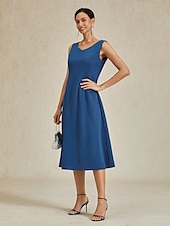 cheap Cocktail Dress-Women&#039;s Midi Dress Sheath Dress A Line Dress Elegant Wedding Party Wedding Guest Regular Fit Solid Color Sleeveless V Neck Gray Pink Black Burgundy Navy Blue Summer Spring Fall Winter