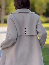 preiswerte Mäntel &amp; Trenchcoats-Damen Mantel Bequem Atmungsaktiv Tasche Mode Täglich Einfach Outdoor Lässig Täglich Einreihig Regulär Revers Normale Passform Langarm Oberbekleidung Schwarz Rote Aprikose Frühling Herbst