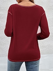 tanie gładka koszulka-Damskie Bluzka Jednokolorowe Elegancki Codzienny Długi rękaw Półgolf Zwykłe topy Codzienny Niejednolita całość Czarny Rumiany róż Wino Khaki Jasnoniebieski Jesień