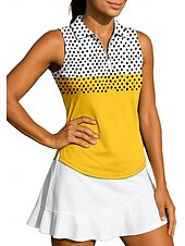 abordables Camisa de Mujer-Mujer Tops Camisa deportiva Camisas de polo Camiseta de tenis Sin Mangas Cremallera Floral UPF50+ Resistente a los rayos UV Alta elasticidad Dispersor de humedad Transpirable Tenis Golf pepinillo