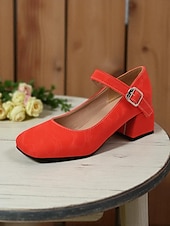 abordables Block Heels-Chaussures Mary Jane violettes à talons carrés pour femmes – Escarpins habillés en similicuir à bout rond avec bride réglable pour dames, idéales pour les sorties quotidiennes, les événements scolaires ou le bureau