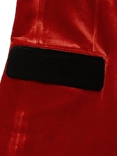  Męskie Marynarka Smokin Kołnierz zamykający Święta Zabytkowe Aksamit Solidne kolory Blazer Czerwony Zielony Luźny / a Jednorzędowa, jeden guzik