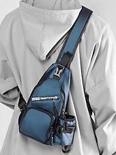 cheap Men&#039;s Bags-Men’s Waterproof Crossbody Sling Bag – Lightweight Casual Chest Bag with Multiple Compartments, Adjustable Strap, and Water-Repellent Fabric for Travel, Outdoor and Daily Use