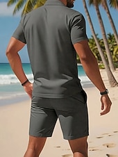 Χαμηλού Κόστους Ανδρικό Κλασικό Πόλο-Ανδρικά Πουκάμισο γκολφ Μπλουζάκια Golf Polos Δουλειά Causal Πέτο Κοντομάνικο Βασικό Μοντέρνα Σκέτο 2 τεμάχια Κουμπιά Καλοκαίρι Άνοιξη Κανονικό Μαύρο Ρουμπίνι Πορτοκαλί Μπλε Απαλό Γκρίζο