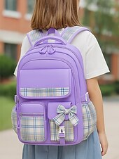 abordables Sacs à dos pour Enfants et Adolescents-Sac à dos d&#039;école imperméable grande capacité pour enfants – design à carreaux léger, bretelles confortables, idéal pour l&#039;école quotidienne, les voyages et les activités de plein air des filles
