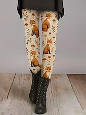 abordables Animaux Impression-Femmes Leggings Vacances ancien Style Ethnique Longueur complète Taille haute Graphique Animal Impression 3D Séchage Rapide Respirabilité Doux Haute Élasticité Extérieur Maison Décontracté Brun fonc