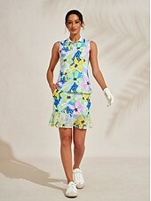 Недорогие Женская одежда для гольфа-Жен. Футболка-поло Желтый + голубой Серебро + оранжевый Без рукавов Женская одежда для гольфа Одежда Одежда Одежда