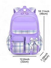 abordables Sacs à dos pour Enfants et Adolescents-Sac à dos d&#039;école imperméable grande capacité pour enfants – design à carreaux léger, bretelles confortables, idéal pour l&#039;école quotidienne, les voyages et les activités de plein air des filles