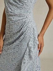  Women's Maxi Dress Sheath Dress Elegant Party Birthday Solid Color Sleeveless Crew Neck Gray